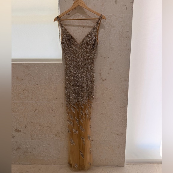 Portia and Scarlett Dresses & Skirts - Portia and Scarlett Gold Sequin Maxi Dress